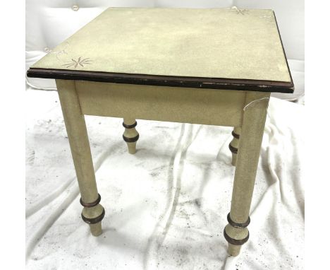Vintage square small  table measures approximately 19 inches by 19 inches 20 inches tall 