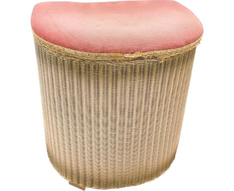 Vintage Lloyd Loom basket ' Lusty' measures approximately 17 inches tall x 12 deep x 17 wide 