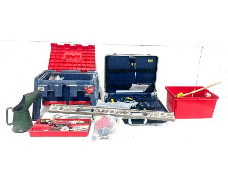 Selection of assorted tools includes screw driver, leveler etc