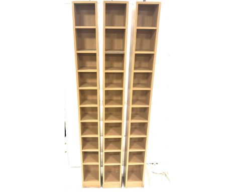 3 Beech 10 shelf CD racks measures approximately 71 inches tall 8 inches by 6 inches 