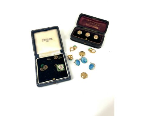 Selection of vintage button hooks includes silver and enamel, gold
