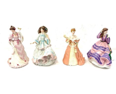 Selection of 4 Wedgwood Spink Collection figures to include The turn of the century ball No 1004 of 10,000, The Royal Flower 