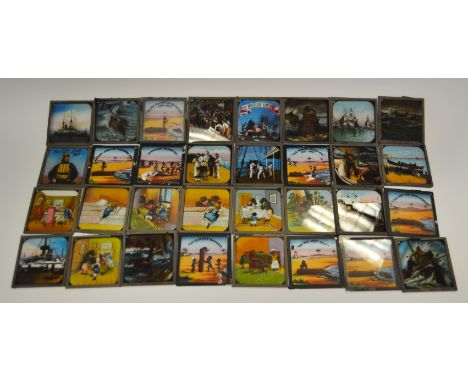 A collection of magic lantern slides, various subjects