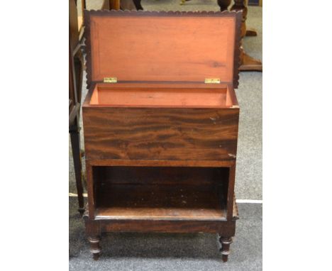 A 'Victorian' mahogany book shelf/storage box, elements c.1880