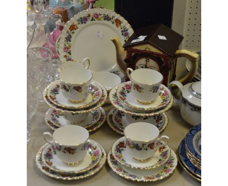 Ceramics - a Royal Stafford part tea service; a novelty teapot