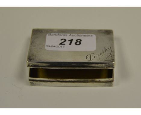 A late Victorian/Edwardian silver rectangular snuff box, hinged cover, Birmingham 1901, 49.8g