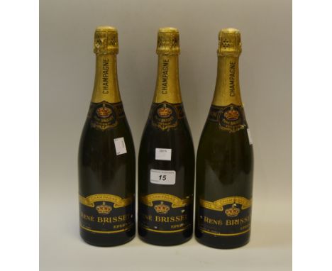 Wines and Spirits - René Brisset Champagne, Vintage 1973 (3 bottles) 