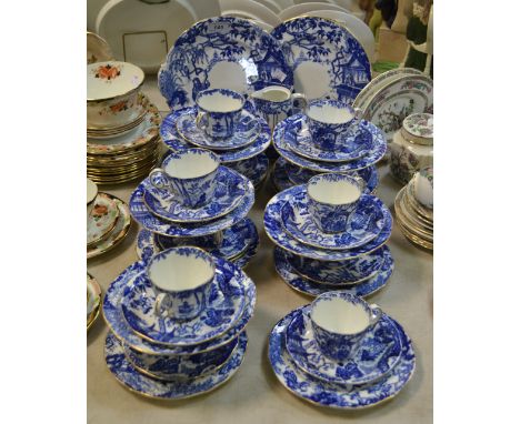 A Royal Crown Derby Mikado pattern tea service, for twelve, comprising teacups, saucers, side plates, milk jug, jug bowl, two