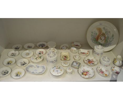 Decorative Ceramics - Royal Crown Derby , Derby Posies pattern trinket dishes; Wedgwood Angela pattern trinket pot and covers