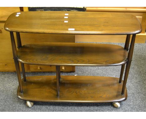 An Ercol (Blue Label) three-tier serving trolley