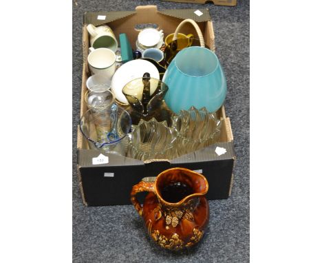 Ceramics and Glass - a woods pottery jug; a Sylvac mug; a Spode Christmas tree pattern cup and saucer; Babycham; etc (1)  