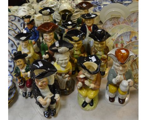 Toby Jugs - Ault Tit-Bits, dated 1917;  Woods, The Sailor;  others Toby Philpots; Judge;  lady seated;  others Kevin Francis 