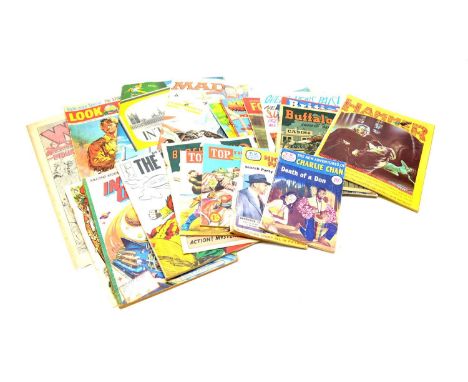 The Saint, No. 4, by Thorpe &amp; Porter; Sure Fire Comic, No. 2; Super Duper Boy's Magazine, No. 9; Mickey Mouse Holiday Spe