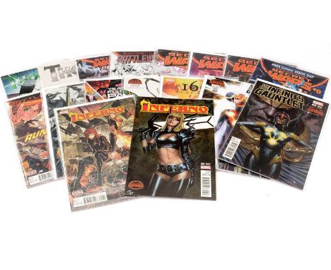 Secret Wars, No. 0 (free comic book day edition); Secret Wars, No's. 1, 3 and 4; Secret Wars: Battleworld, No.1, (variant ske