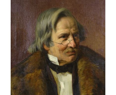 Anton Von Werner, oil on canvas, portrait of a man, signed with monogram and date, 26" x 20", unframed Very old lining, possi