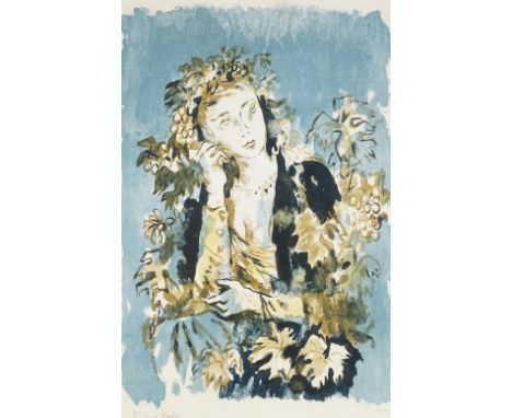 Roland Oudot, original lithograph, Season, 1952, signed in ink, 20" x 13", framed Good condition
