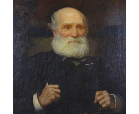 Frank Owen Salisbury (1874 - 1962), early 20th century oil on canvas, portrait of a gentleman (George Scott), signed, 30" x 2