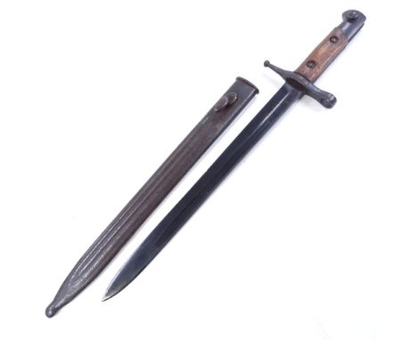 An 1891 Italian bayonet with metal scabbard 