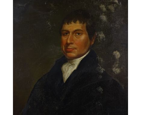 Early 19th century oil on canvas, portrait of a gentleman, unsigned, 30" x 25", framed Good condition, relined and varnished 