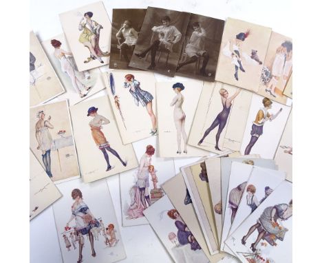 A group of Vintage erotic postcards (32) 