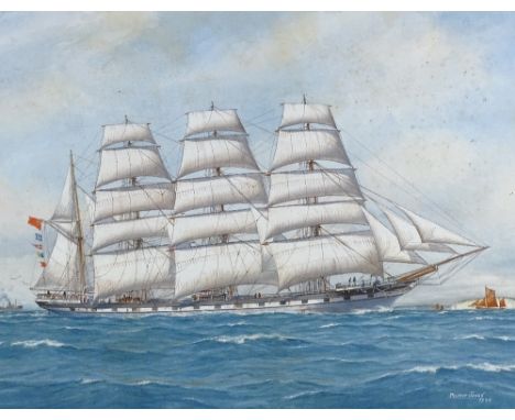 Pelham Jones, watercolour, ship portrait, Loch Torridon, signed and dated 1938, 14" x 20.5", framed A few light fox marks in 