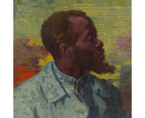 Honore Cavaroc (1846 - 1930), oil on canvas, portrait of a soldier, signed and dated 1920, 21.5" x 18", unframed One small pa
