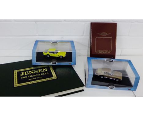 Jensen 'The Chassis Data' by Richard Calver, together with the Jensen Interceptors III handbook and two Oxford Automobile Mod
