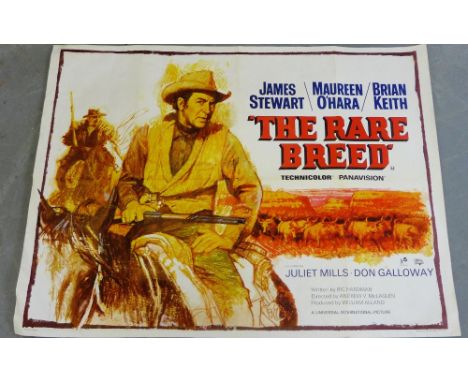 A vintage poster 'The Rare Breed (1963)' British Quad Film Poster, Western starring James Stewart, Universal, International, 