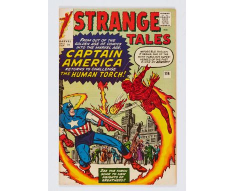 Strange Tales 114 (1963). Light 3 ins diagonal cover crease, cream pages [fn-]. No Reserve
