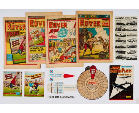 Rover (1957-64). All issues with free gifts and ads for free gifts. 1646, 1647, 1702, 1821, Rover and Adventure 23, 30 Sept 1