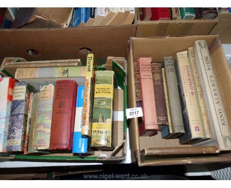 Two boxes of books including King Albert's book, Salar the Salmon, The Shell &amp; BP Guide to Britain, Batsford 'The Beauty 