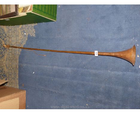 A very long vintage copper Hunting Horn