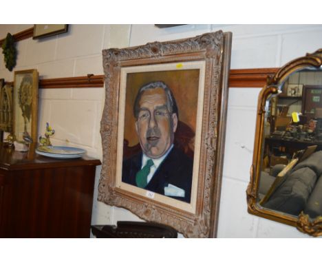 English school, oil on canvas portrait study of a gentleman, unsigned 