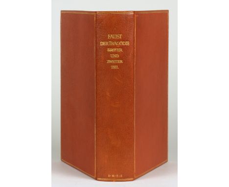 Bremer Presse - Johann Wolfgang von Goethe. Faust. Eine Tragödie. München 1925. Rotbrauner Ecrasélederband mit vergoldetem Rü