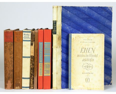 Widmungen - Acht Widmungsexemplare expressionistischer Schriftsteller. 1917-1930. Originaleinbände, ein Halbpergamentband mit