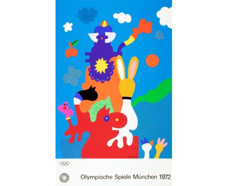 Olympische Spiele München 1972. 28 originalgraphische Plakate (Farblithographien, Farbserigraphien). 1972. 102 : 64 cm. Im Dr