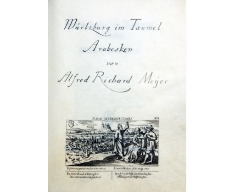 E. W. Tieffenbach - Alfred Richard Meyer. Würzburg im Taumel. Arabesken. Berlin, A. R. Meyer 1911. Brauner Kalblederband mit 