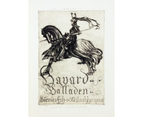 Eigenbrödler - Börries von Münchhausen. Bayard. Ein Balladenkranz. Mit sieben Radierungen von Alois Kolb. Berlin [1922]. Mit 