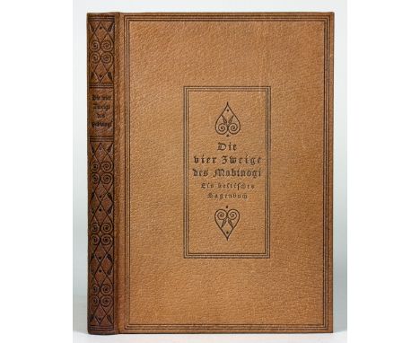 Insel-Verlag - Die vier Zweige des Mabinogi. Ein keltisches Sagenbuch. Leipzig, Insel 1914. Brauner Originalschweinslederband