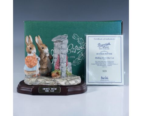 Limited edition piece made of porcelain with glossy finish. Original base measures 5"L x 7"W x 0.75"H. Royal Doulton and Besw