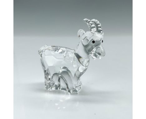 Part of the Chinese Zodiac collection. Lead clear crystal zodiac goat with jet crystal eyes. Swarovski etched backstamp. This