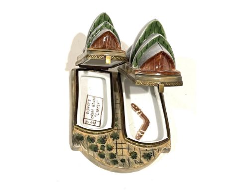 Rare limited edition hand painted mini box is a double hinged version of Sydney Australia's world famous and distinctive oper