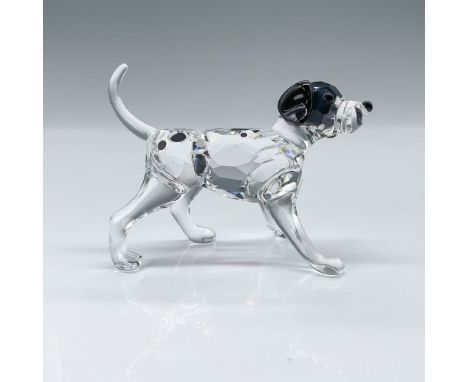 Part of The Peaceful Countryside collection. A clear crystal puppy with black ears, eyes, nose, and spots. Swarovski marked. 