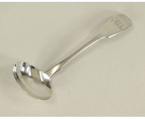SMALL LADLE. A small Victorian, Exeter silver sauce ladle by J. Osment. Exeter 1847, this date also engraved beneath the hall