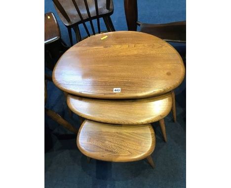 An Ercol nest of Pebble tables