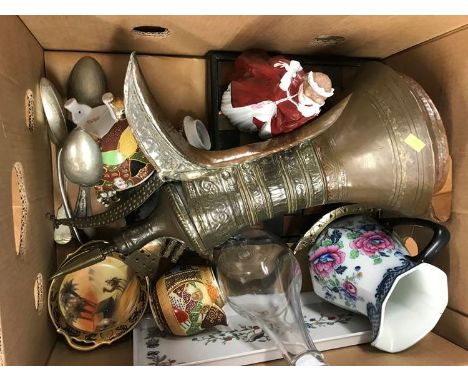 Box of assorted including Royal Worcester figure 'Elizabeth'