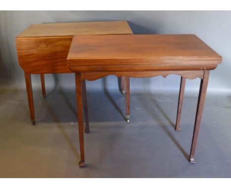 An Edwardian Mahogany Card Table, together with a mahogany Pembroke table 