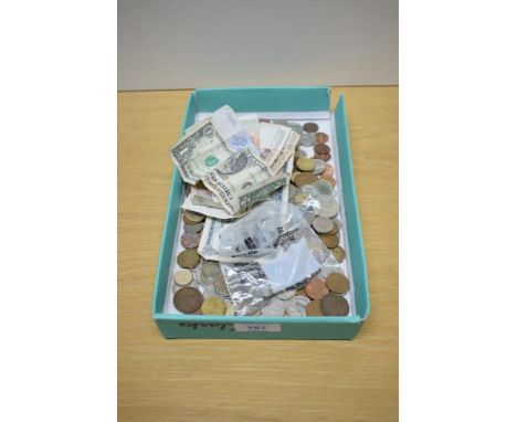 World Coins, 1973-1989 Russian Coins in plastic packet and loose, GB Silver Shillings, 1922, 1936, 1937 &amp; 1942, US Silver
