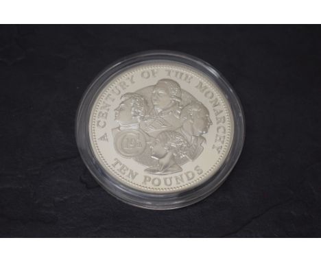 A Westminster Mint 2001 Guernsey Silver Proof Ten Pound Coin, 141.75g, Limited Edition of 950, in plastic capsule and fitted 