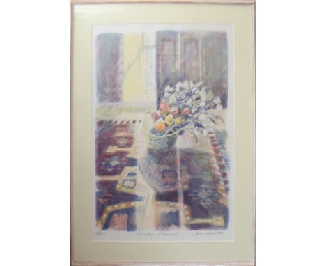 Jane Corsellis,Winter Flowers, lithograph 166 of 250 signed, framed 82 x 66 cm (framed size)  Usual retail value £395On show 